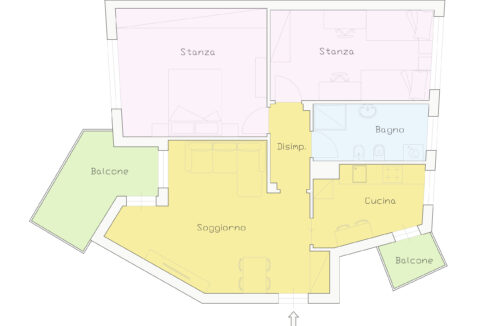 Planimetria colorata Via Parma 9D